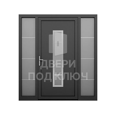 Входная трехстворчатая фрамужная элитная дверь с остеклением ДПК-12622